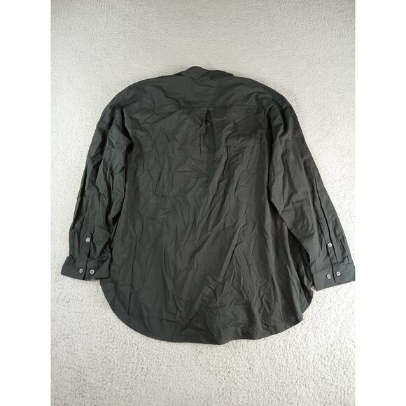 Ava & Viv Shirt Womens 2X Black Button Up Cotton Blend Business Casual NWT - Picture 6 of 8